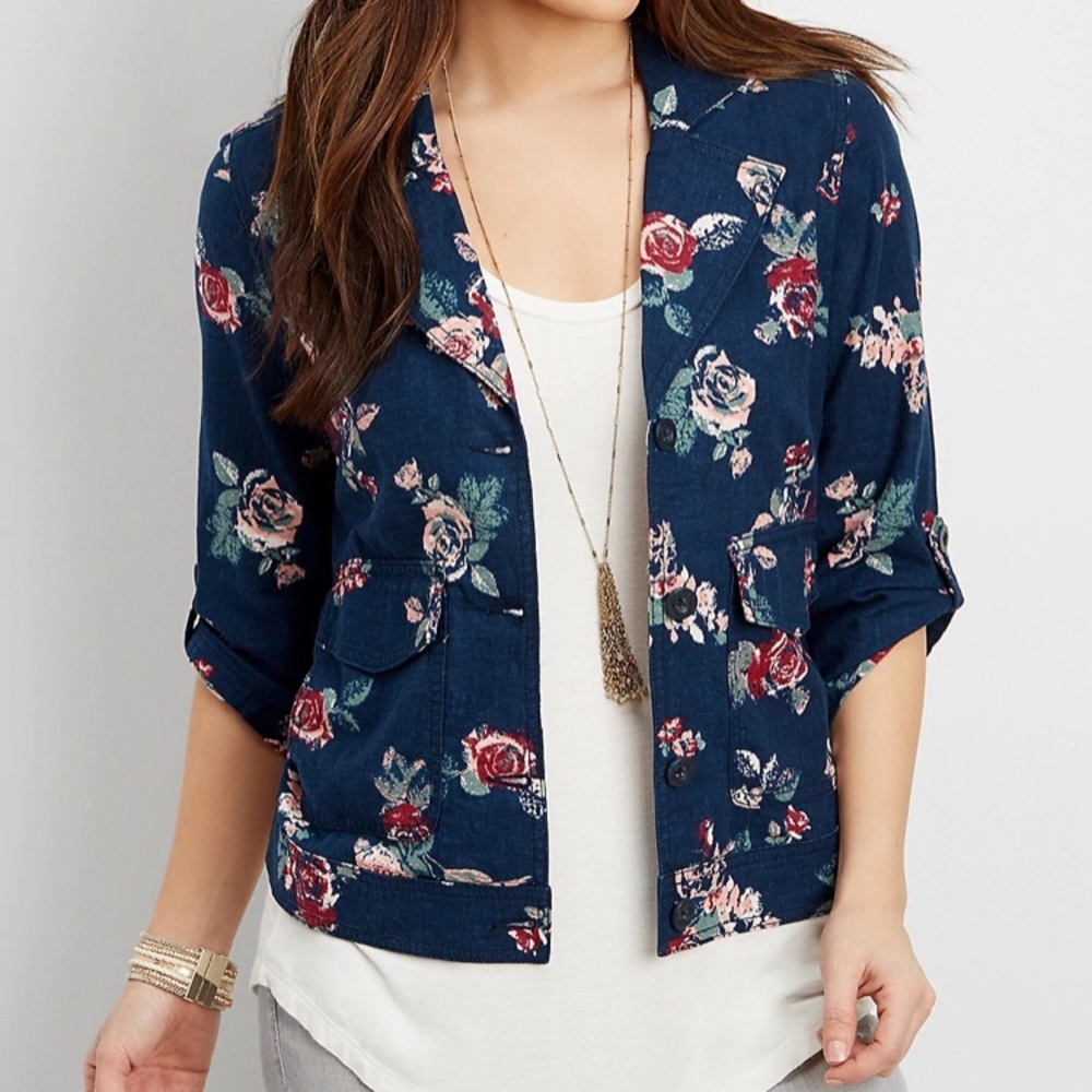 Maurices Floral Blazer Size 2